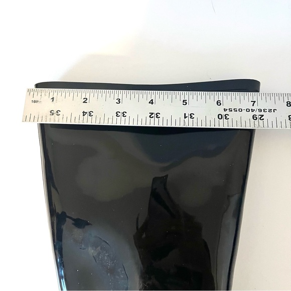 Time And Tru Women’s Black Glossy Mid Calf Pull On Rain Boots PVC Chunky Sole 7 - Picture 7 of 7